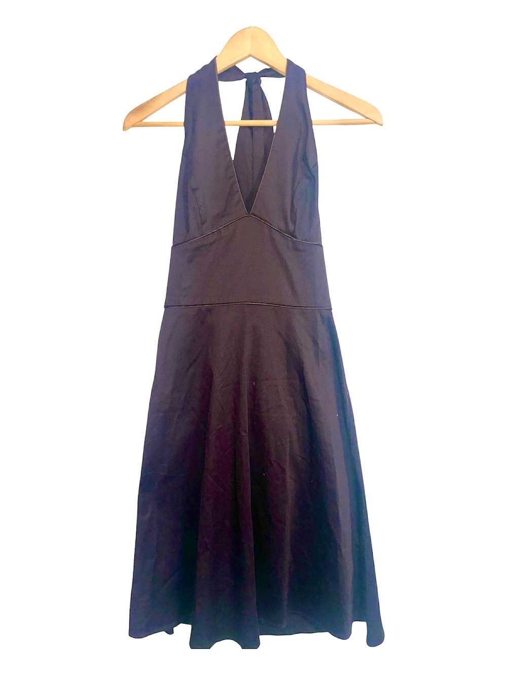 Alyn Paige Halter Plunge Neck Evening Dress Size 6 Brown Midi A Line Summer